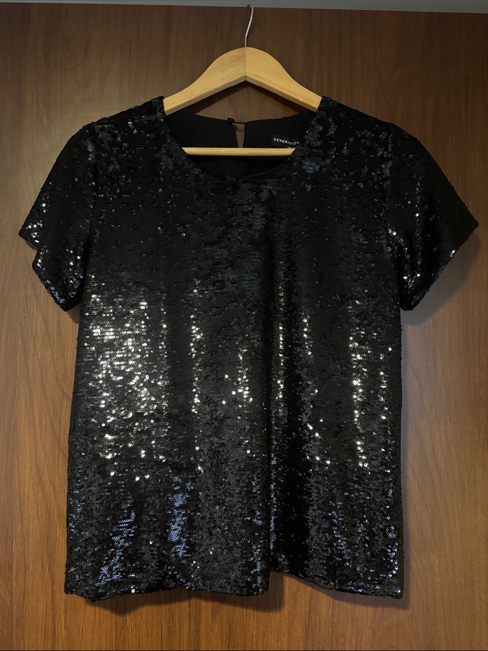 Generation Love Black Sequin Short Sleeve Tee
